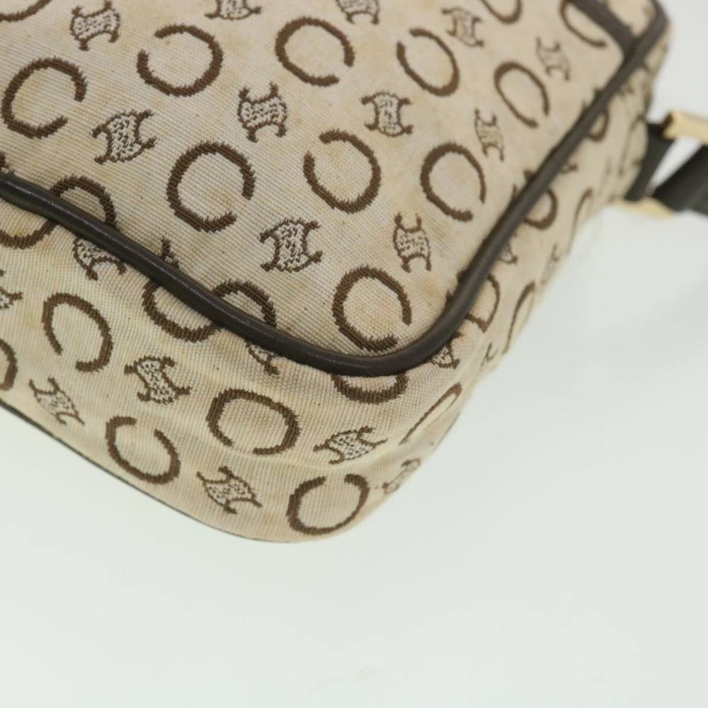CELINE C Macadam Canvas Shoulder Bag White Brown MC01/1 Auth ar9019 - Picture 9 of 16